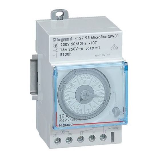 Legrand LEG412795 Inter-horaire programme analogique Cadran horizontal hebdomadaire avec R/éserve marche