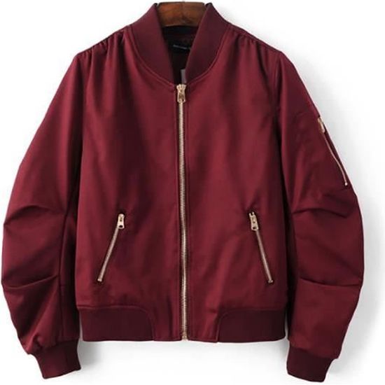 bomber rouge et noir femme