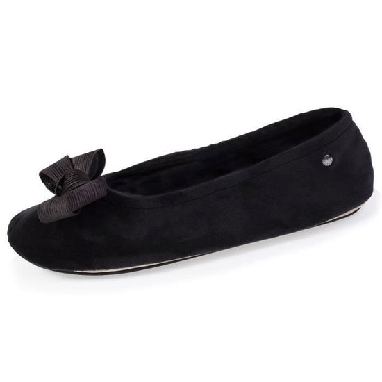 Pantoufle / Chausson Femme Noir Avec Strass - Taille 39/40 - Velours - Fabriqué En France - Neuf Sans Boîte