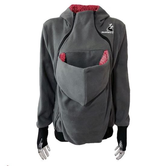 Veste De Portage 3 En 1 Pour Maman Et Bébé - Polaire Douce, Capuche, Insert Intégré (style Kangourou, Maternité)