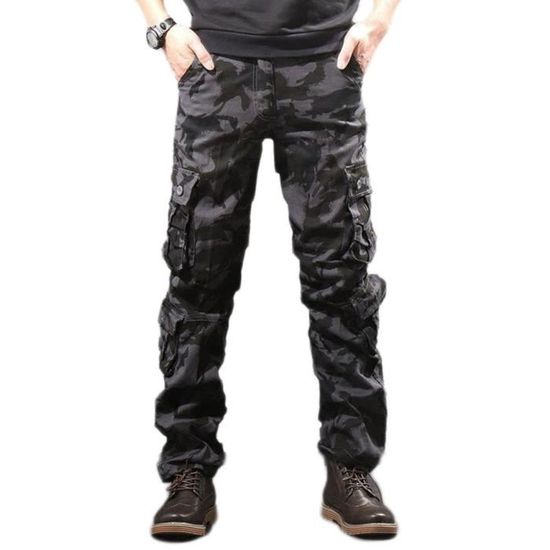 Hommes Pantalon Cargo Pantalon de Travail Style Militaire, Casual Pantalon  Multi Poche Cargo Sports De Combat Pantalons en Coton Cu - Cdiscount  Prêt-à-Porter