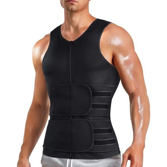 Gilet De Sudation Homme CHUMIAN - T-shirt Minceur Fitness, Ventre Plat | Matière Chauffante, Séchage Rapide