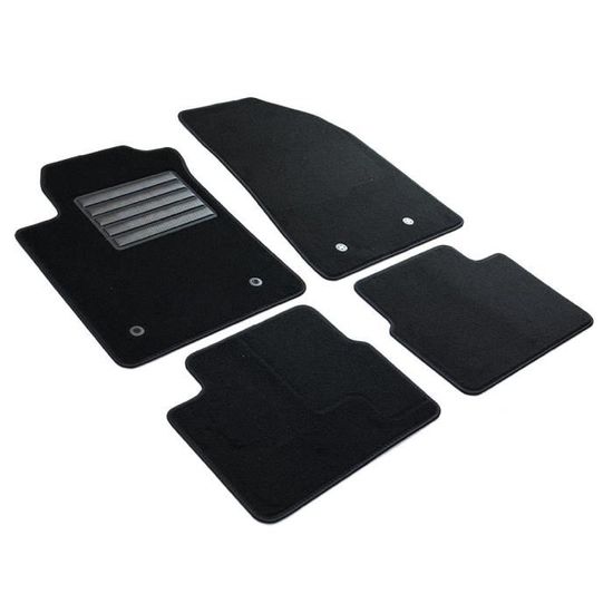 Tapis Velour Sur Mesure MTM Pour Peugeot 508 (2011-2019) - Noir - Set Avant/Arrière