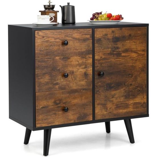 Buffet De Cuisine Industriel - Porte En Maille Métallique, 46x46x130 Cm