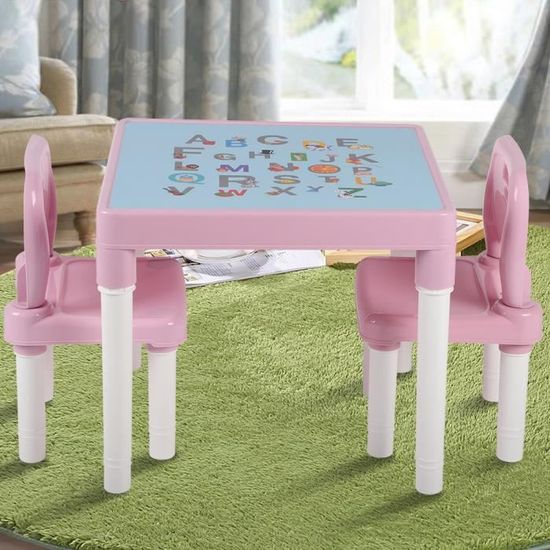 Ensemble de table et de chaise en plastique pour enfants pour enfants, bureau d'étude pour la maternelle à la maison # 1 HB044