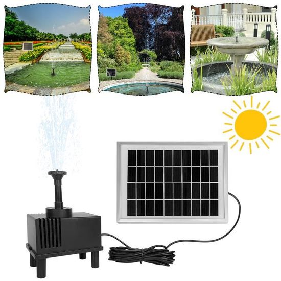 Fontaine Solaire Lotus 1,4 W - Pompe à Eau Jardin - Panneau Flottant Pour Oiseaux Et Étang