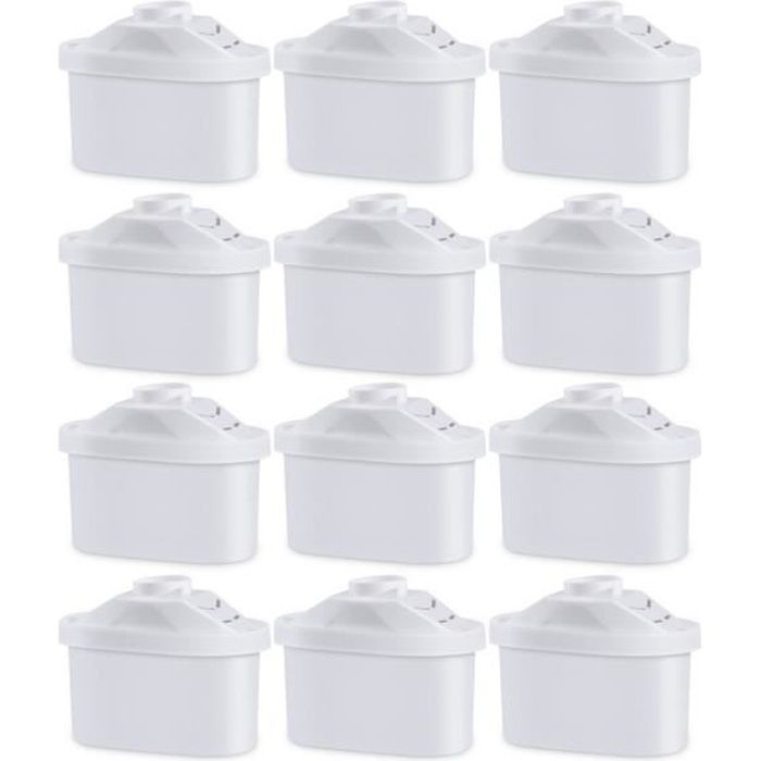 Lots de 12 Cartouches pour Carafe Filtrante, 12x Cartouche Filtrante pour Carafe, Compatibles avec Brita Maxtra