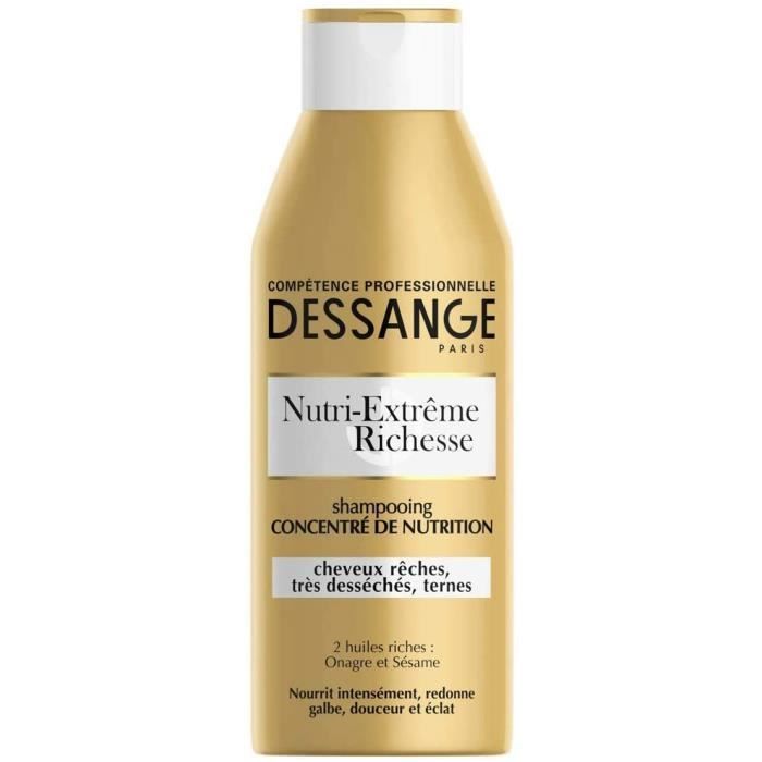 DESSANGE - Nutri-Extrême Richesse Shampooing Concentré de Nutrition Pour Cheveux Rêches, Très Desséchés ou Ternes - 250 ml