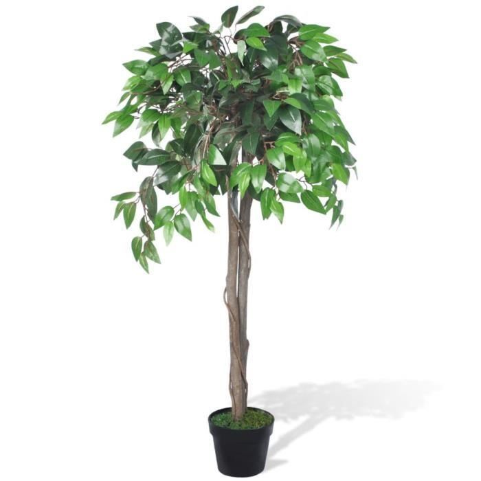 Palmier Artificiel Plastique 110 cm- Plante Arbre Artificiel décoration Jardin Décoration pour Intérieur et Extérieur-avec Pot♕5043