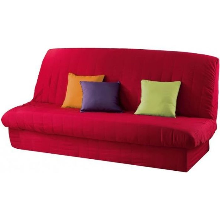 DOUCEUR d'INTERIEUR Housse de clic-clac matelassée ESSENTIEL - Rouge