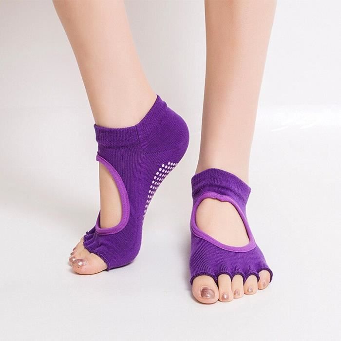 Accessoires Fitness - Musculation,Chaussettes de Yoga pour femmes chaussettes de coton de sport chaussettes - Type VIOLET-34-39