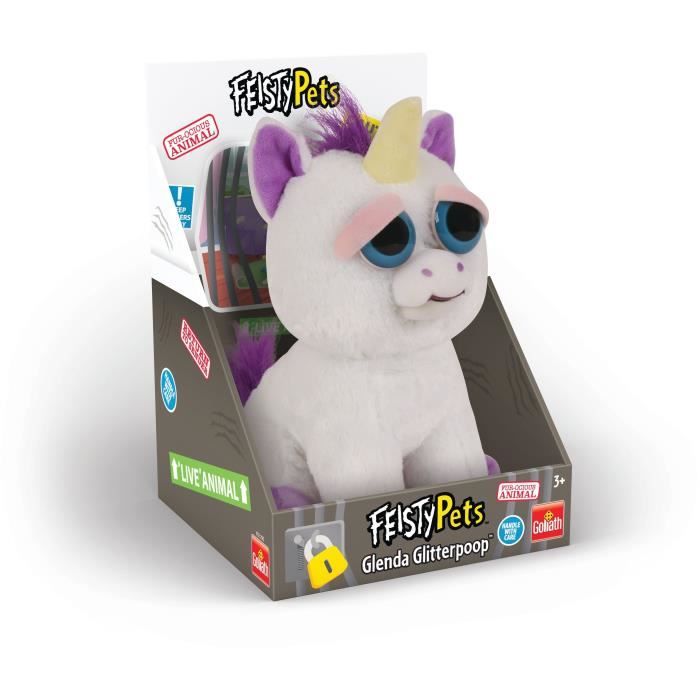 Goliath - Feisty Pets Unicorn Tri-state - Peluche à fonction