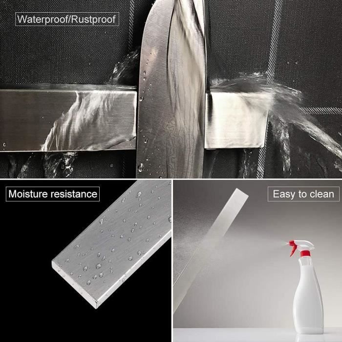 Porte Couteau Magnetique 40cm Installation de Vis Barre à Couteaux Aimantée en Acier Inoxydable Ustensiles de Cuisine, et Outils,120