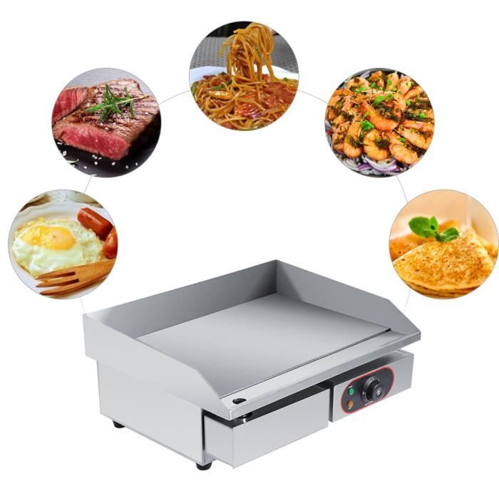 Planter Plancha Table Electrique Professionnelle Plaque Chauffante Electrique Commerciale BBQ en Inox