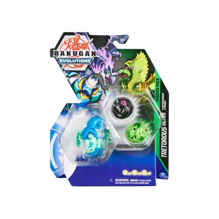 Coffret Bakugan Pack De Demarrage Tretorous Ultra Pharol Neo Dragonoid 3 Boules Noir Verte bleu Set Evolutions Serie 4 1 Carte Tig