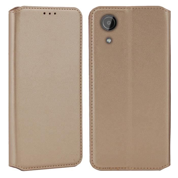 Coque Samsung Galaxy A03 Core, Housse Etui Portefeuille Cuir pour A03 Core - Or