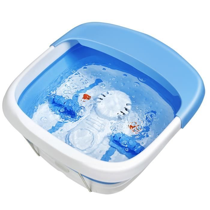 DREAMADE Bain de Pieds Electrique Massage Pliable avec Rouleaux de Massage &Massage à Bulles, Masseur de Pieds avec Accessoires