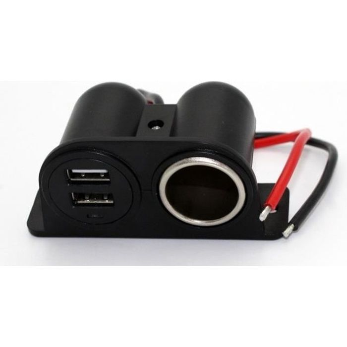 Prise Allume-cigare 12/24V + 2 USB