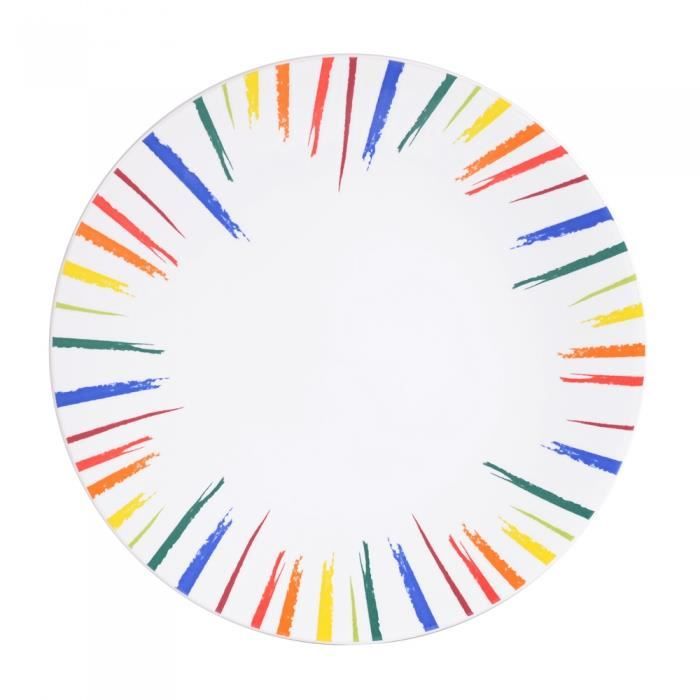 Assiette plate soleil 27.5 cm little marcel (lot de 6) Multicolore