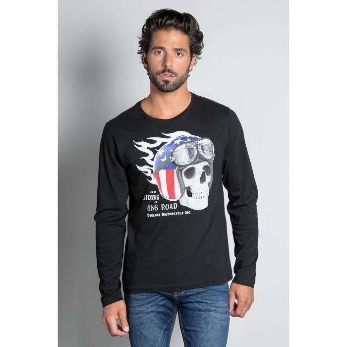 DEELUXE T-shirt tête de mort INSANITY Black