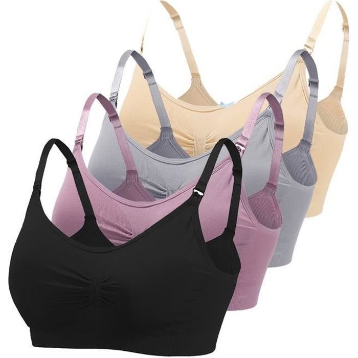 SOUTIEN-GORGE d'allaitement multicolore 4Pcs d'allaitement et de sommeil pour femme