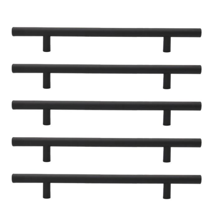 5 pièces poignées d'armoire meubles en acier inoxydable boutons de porte noir pour cuisine POIGNEE DE MEUBLE - BOUTON DE MEUBLE