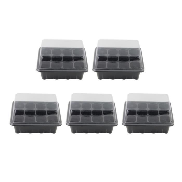 5 Pcs 12 Cellules Semis Plateau Sprout Plaque Pratique Grande Capacité Grower MINI-SERRE - PACK GERMINATION - PACK BOUTURAGE