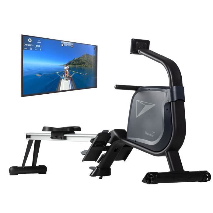 Skandika Njord - Rameur - 16 Niveaux de résistance - Pliable- Bluetooth, Compatible appli - Max. 180 kg - Qualité Salle de Sport