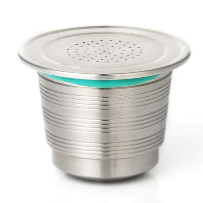 Mise à Niveau Rechargeable Trou Rond en Acier Inoxydable Nespresso Capsule Vide en MéTal RéUtilisable Filtre à Café Tasse Café