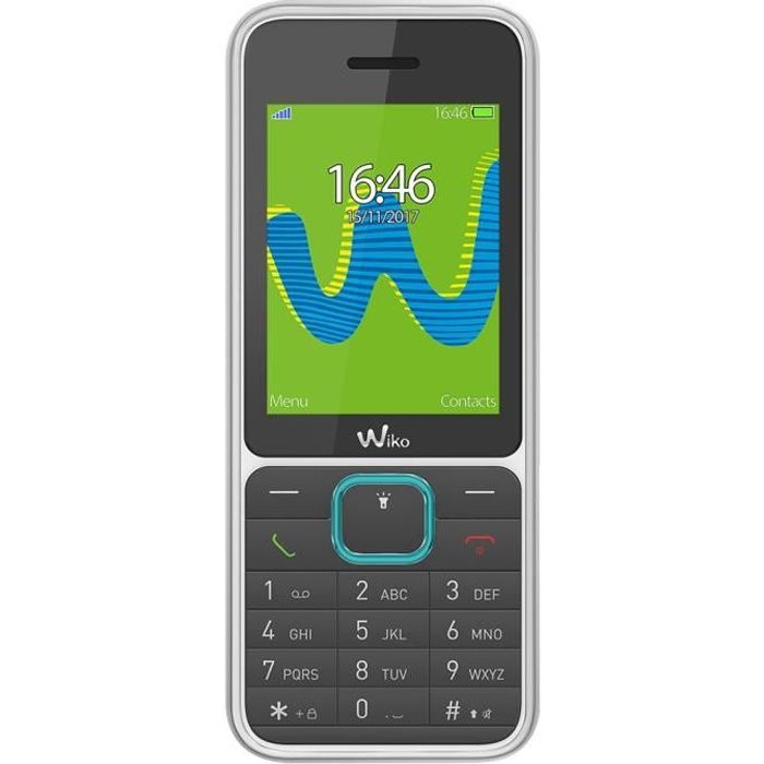 Wiko riff3, Barre, Double SIM, 6,1 cm (2.4-), Bluetooth, 800 mAh, Noir, Blanc