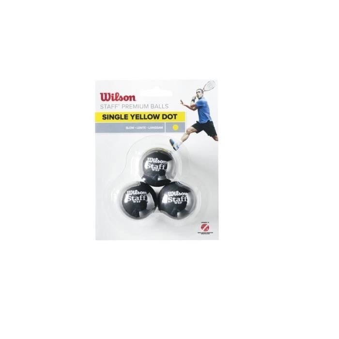 Lot de 3 balles Wilson Staff squash point jaune - noir-jaune - TU