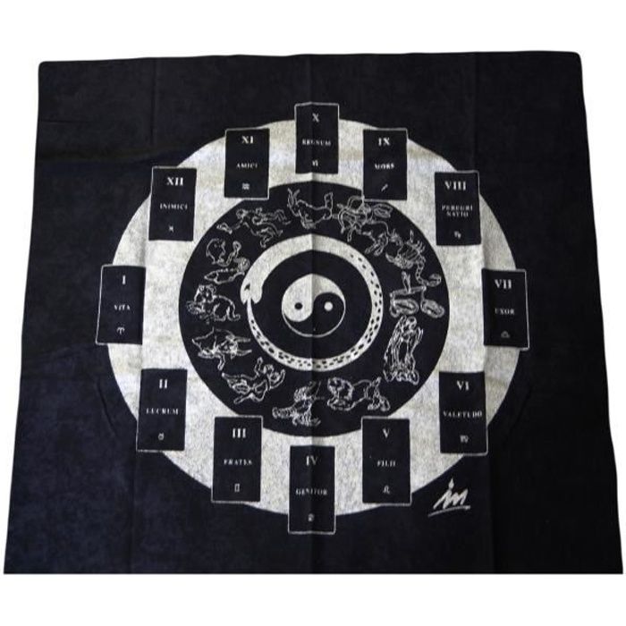 Tapis de tirage de cartomancie noir