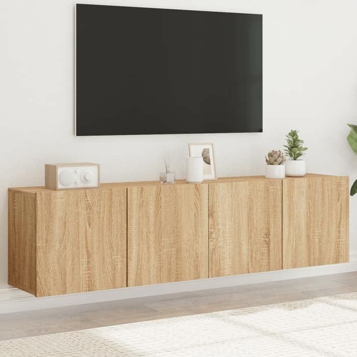 vidaXL Meubles TV muraux 2 pcs chêne sonoma 80x30x41 cm 836957