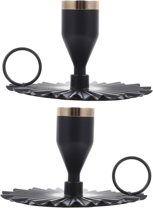 4 Bougeoirs Métal Noir Numérotés 1 à 4 Pour Couronne De L’Avent - Porte-bougies 8 Cm, Avec Pique Pour Fixation Facile