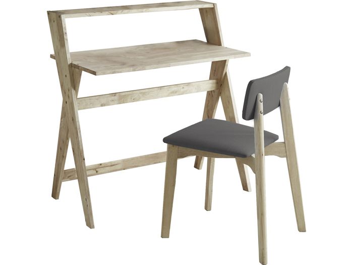 Mickey Bureau + chaise Anthracite Nature Mickey Bureau + chaise Anthracite Nature