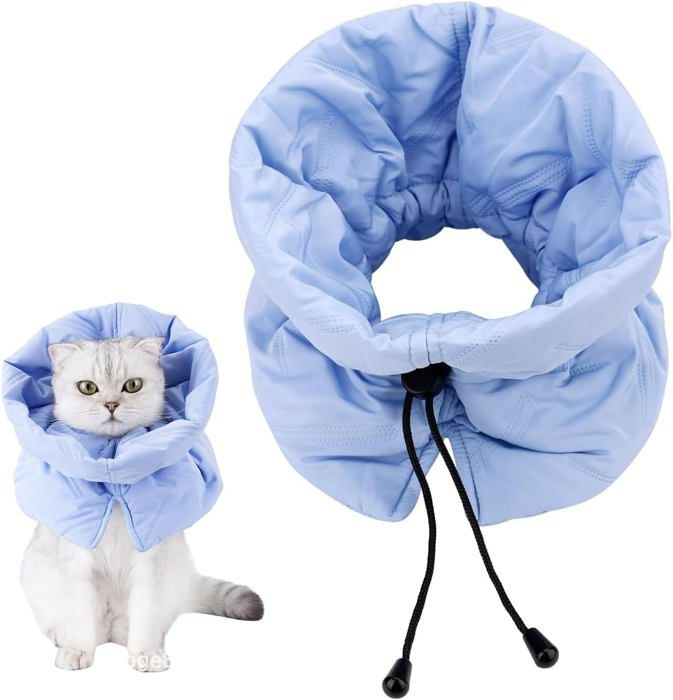 Comparer les prix de Collier de Récupération Chat Collier Élisabéthain Doux Collier de Protection Anti-léchage pour Chat et Chiots (Bleu M)