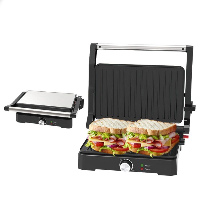 Grill électrique Multifonction 2200W - Pour Viande, Paninis, Burgers - NEUF