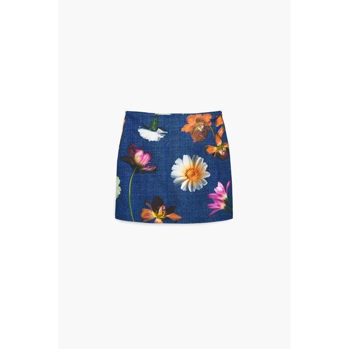 Mini Jupe Femme MRP – Bleu Coton Mélangé – Taille 8