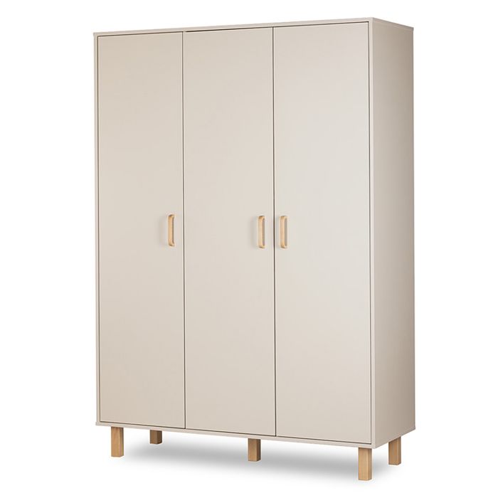 Armoire 3 portes Petits-meubles - Laura - 137 x 50 x 195cm - Champagne et Bois Armoire 3 portes Petits-meubles - Laura - 137 x 50 x 195cm - Champagne et Bois