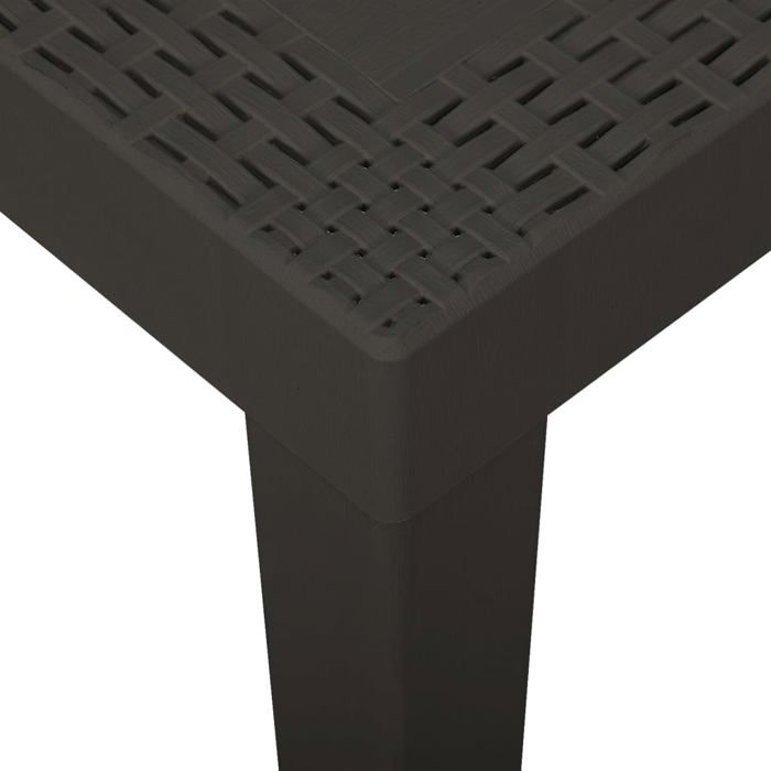 Black Friday Table à dîner de jardin BURKE 2/4 PERSONNES Anthracite 79x65x72 cm Plastique TTT123