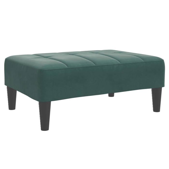 Repose-pied en velours - vidaXL - 77x55x31 cm - Vert foncé - Moderne - Cadre en contreplaqué - Doux et confortable