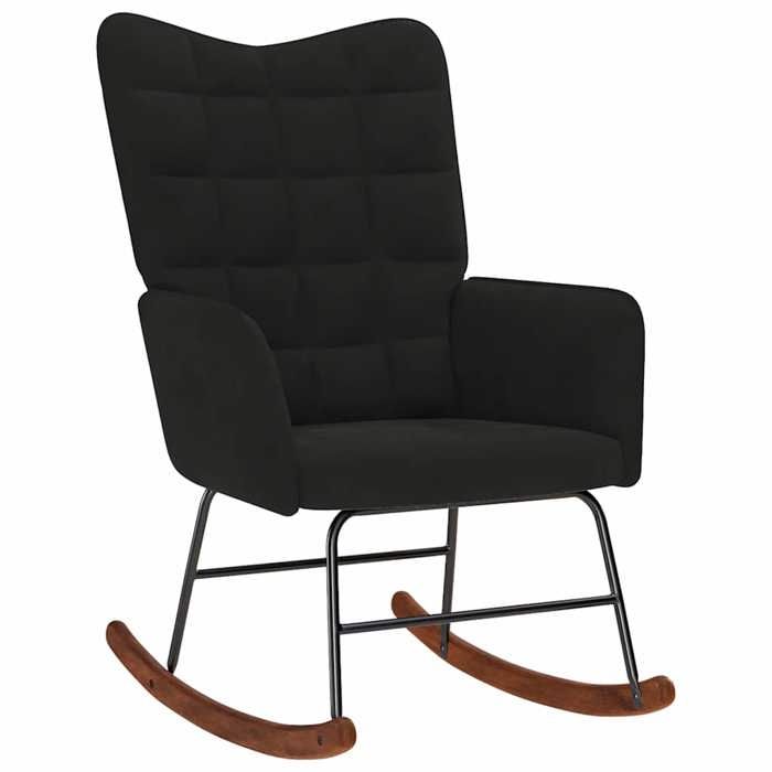 Promo 2026 Chaise à bascule 61x78x98 cm - rocking chair/Fauteuil de Relaxation Noir Velours 2920