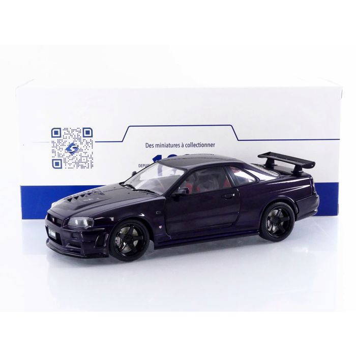 Véhicule miniature de collection - SOLIDO - Nissan Skyline (R34) GT-R 1999 - Violet - 1/18 - Réf S1804311