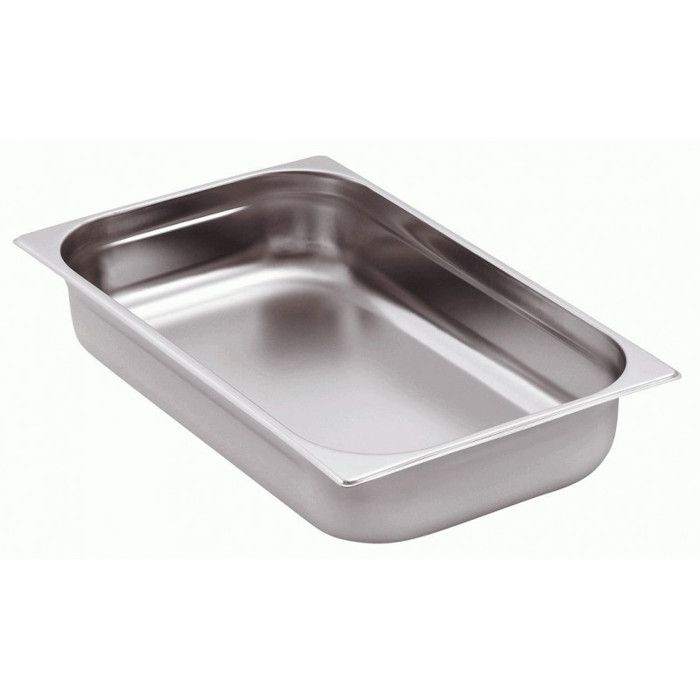 Bac inox Gastronorm GN1/1 - Basic Line - 530x325 mm (GN1/1) - Hauteur 40 mm / 5 L - Empilable compatible four & bain-marie
