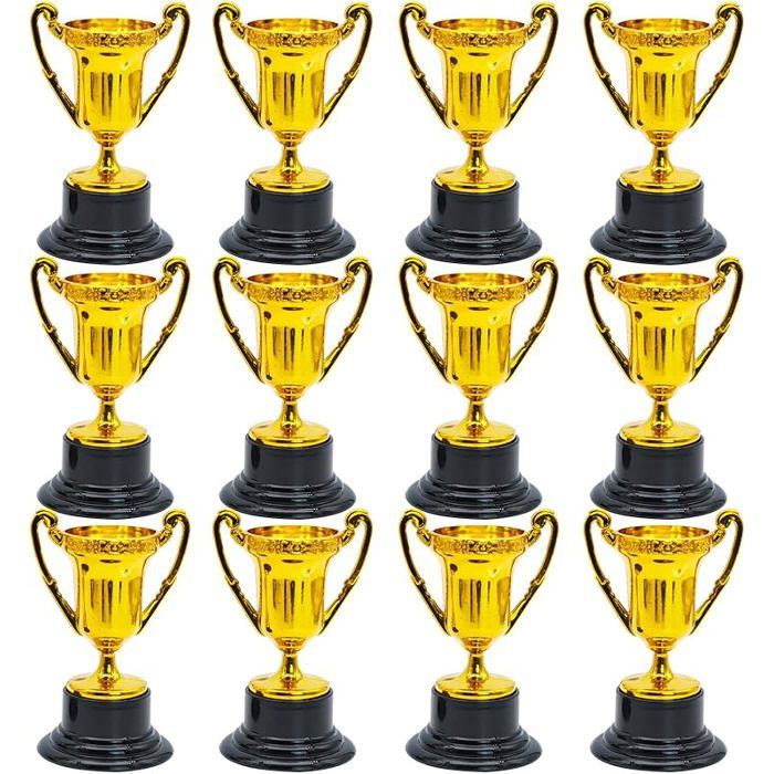 12 pcs trophées pour sTrophée Tasses en OrCoupes Trophées en doré pour Les journées