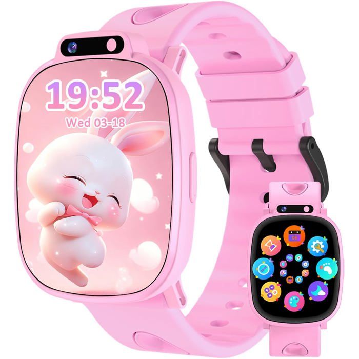 Montre Connectée Enfants Avec 19 Pouces 18 Jeux Suivi Du Sommeil Podomètre Appareil Photo Lampe Torche Smartwatch Enfant Po