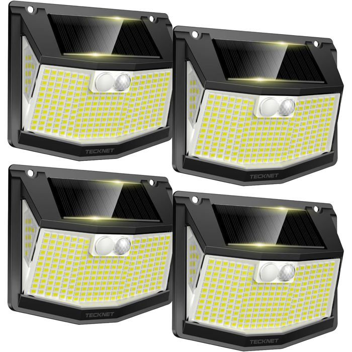 Lampe Solaire Extérieur 248 LEDs Projecteur Solaire avec Éclairage à 300° 3 Modes -4pcs [Classe énergétique G]
