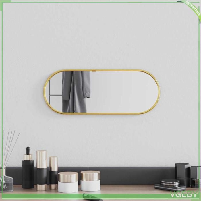 Miroir mural - FAFEISY - 348195 - Doré - Ovale 40x15 cm - Verre et PVC