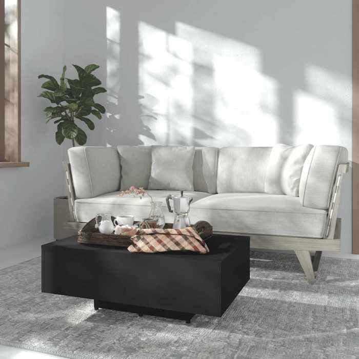 vidaXL Table Basse Noir 85 x 55 x 31 cm en bois d’ingénierie pour Salon