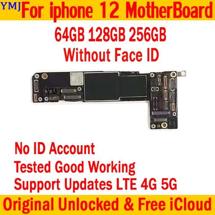 12 64 Go NON-Carte mère d'origine pour iPhone 12 avec Face ID, carte